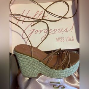 Brown platform sandals